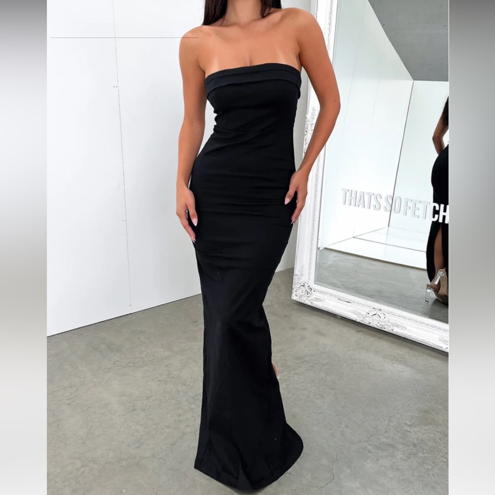 That's So Fetch Charms Maxi Strapless Dress Black